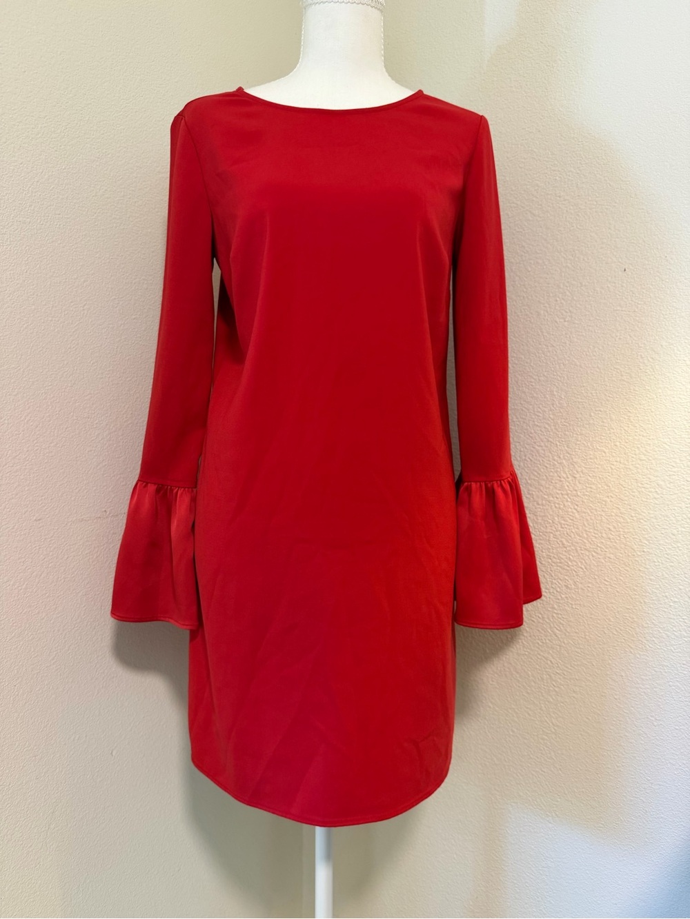 Daniel Cremieux Vibrant Red Long Sleeve Shift with Bell Cuffs Sexy Fun Career